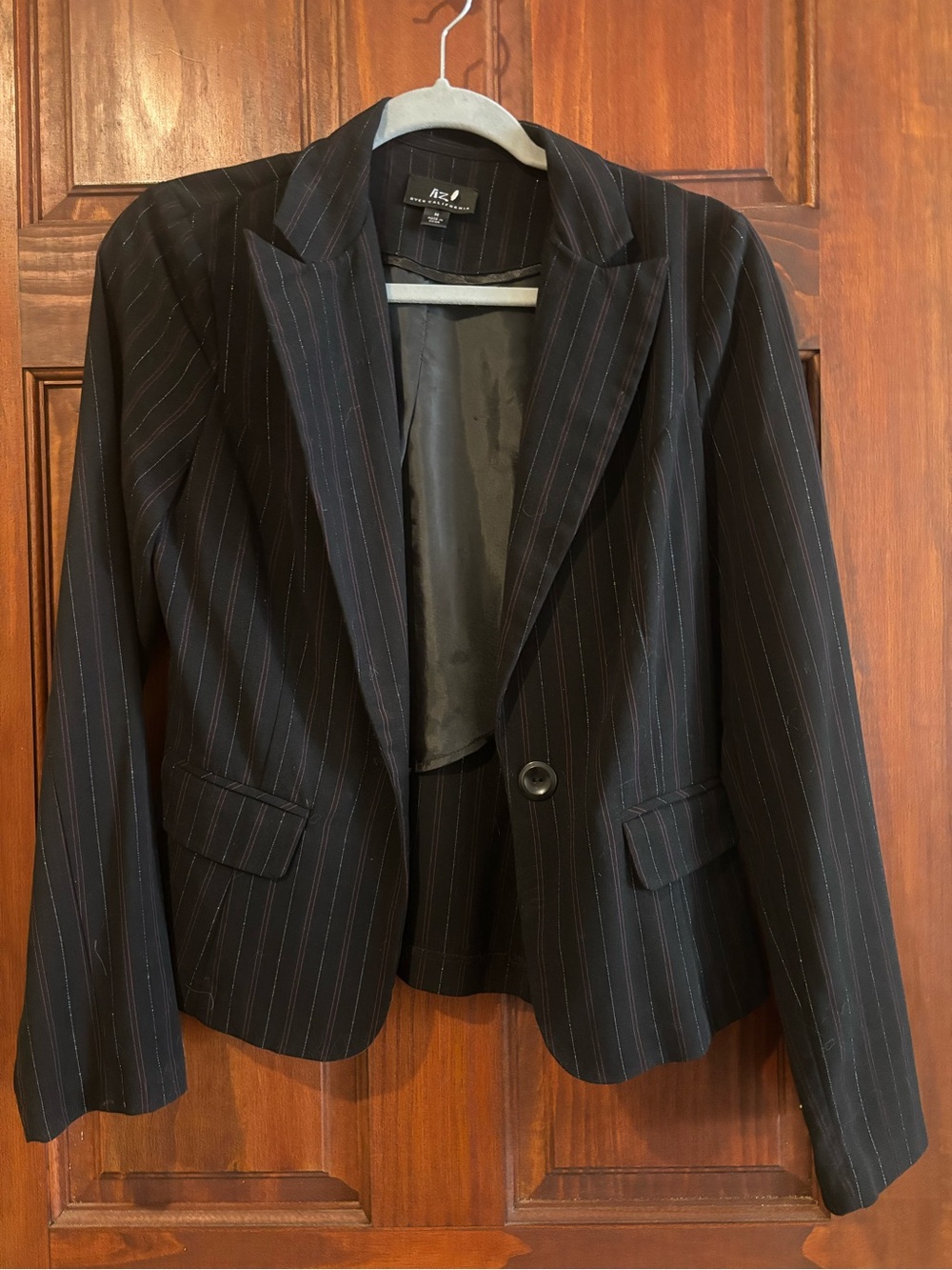 Byer California Black Pinstripe Women's Blazer